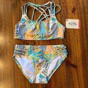 Salt Life Girl’s 2 Piece Bikini Tropical Print Swimsuit NWT